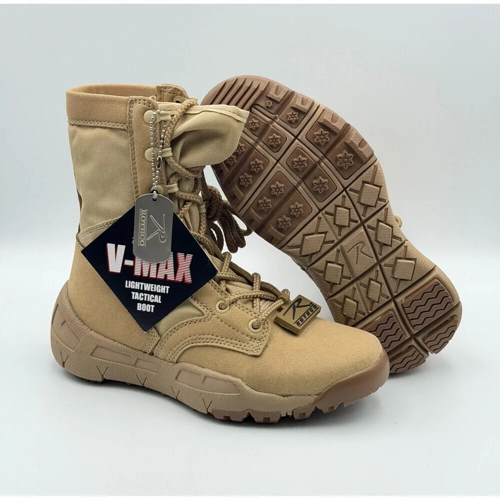 NWT Rothco V-Max Lightweight Tactical Boot Men's 5R Coyote Brown Lace Up Hiking